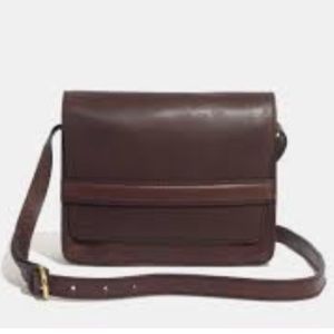 MADEWELL ALBURY CROSSBODY TOTE PURSE LEATHER BROWN FLAP BAG F5790